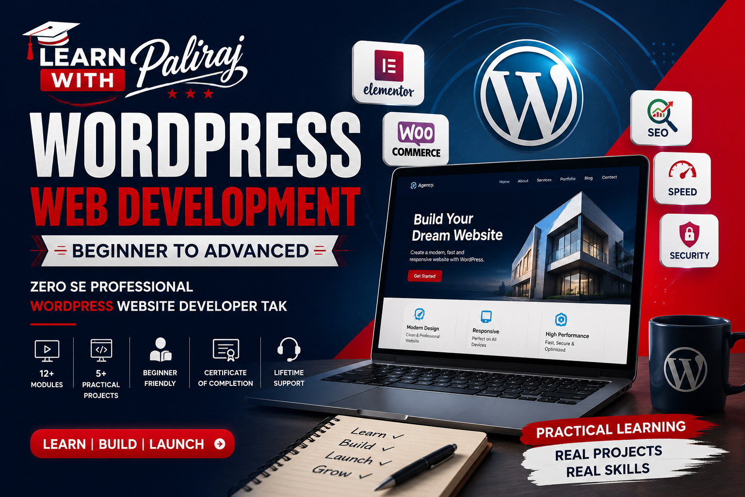 WordPress From Beginner To Advanced — With Real Projects.